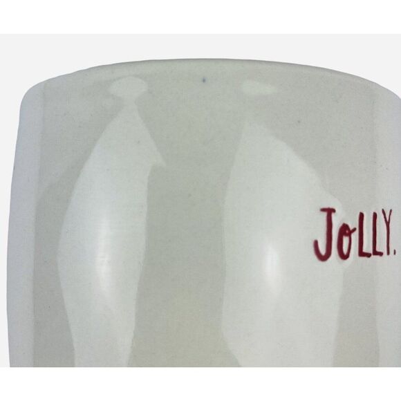 Magenta Rae Dunn Artisan Jolly Mug Red Inside RARE All Caps Little "o" Christmas - Picture 9 of 9